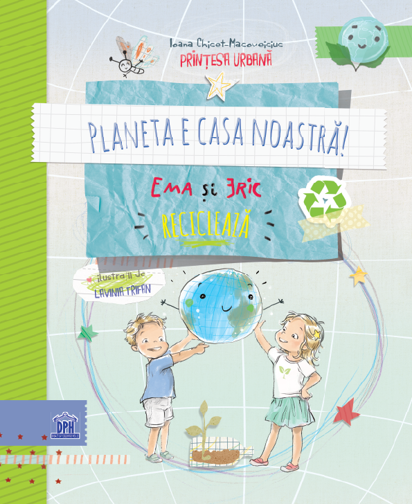 Planeta e casa noastră: Ema și Eric reciclează din colecția Ilustrator Lavinia Trifan