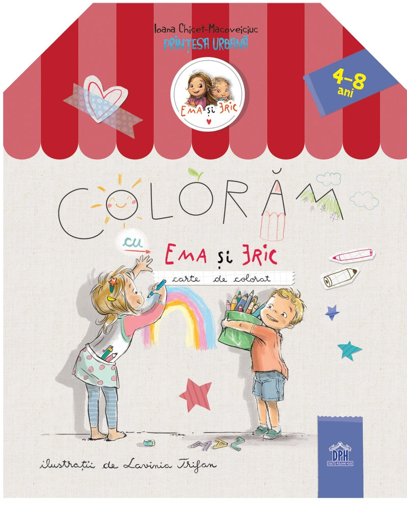 Colorăm cu Ema și Eric. Carte de colorat din colecția Ilustrator Lavinia Trifan