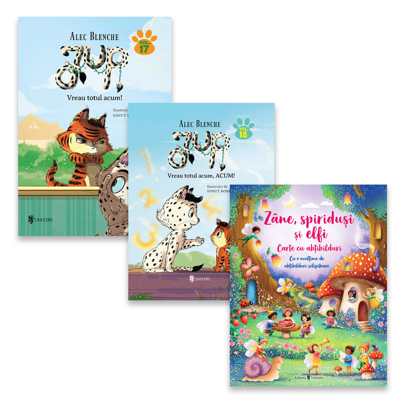 Pachet Jup vol. 17 și 18 și Carte abțibilduri din colecția Unicorn
