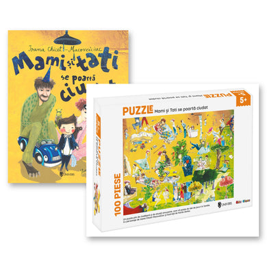 Pachet Mami și tati se poartă ciudat + puzzle  din colectia Unicorn - Editura Univers®