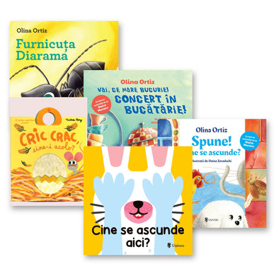 Pachet Olina Ortiz 4 (0-3 ani) + 2 cărți interactive  din colectia Autor Olina Ortiz - Editura Univers®