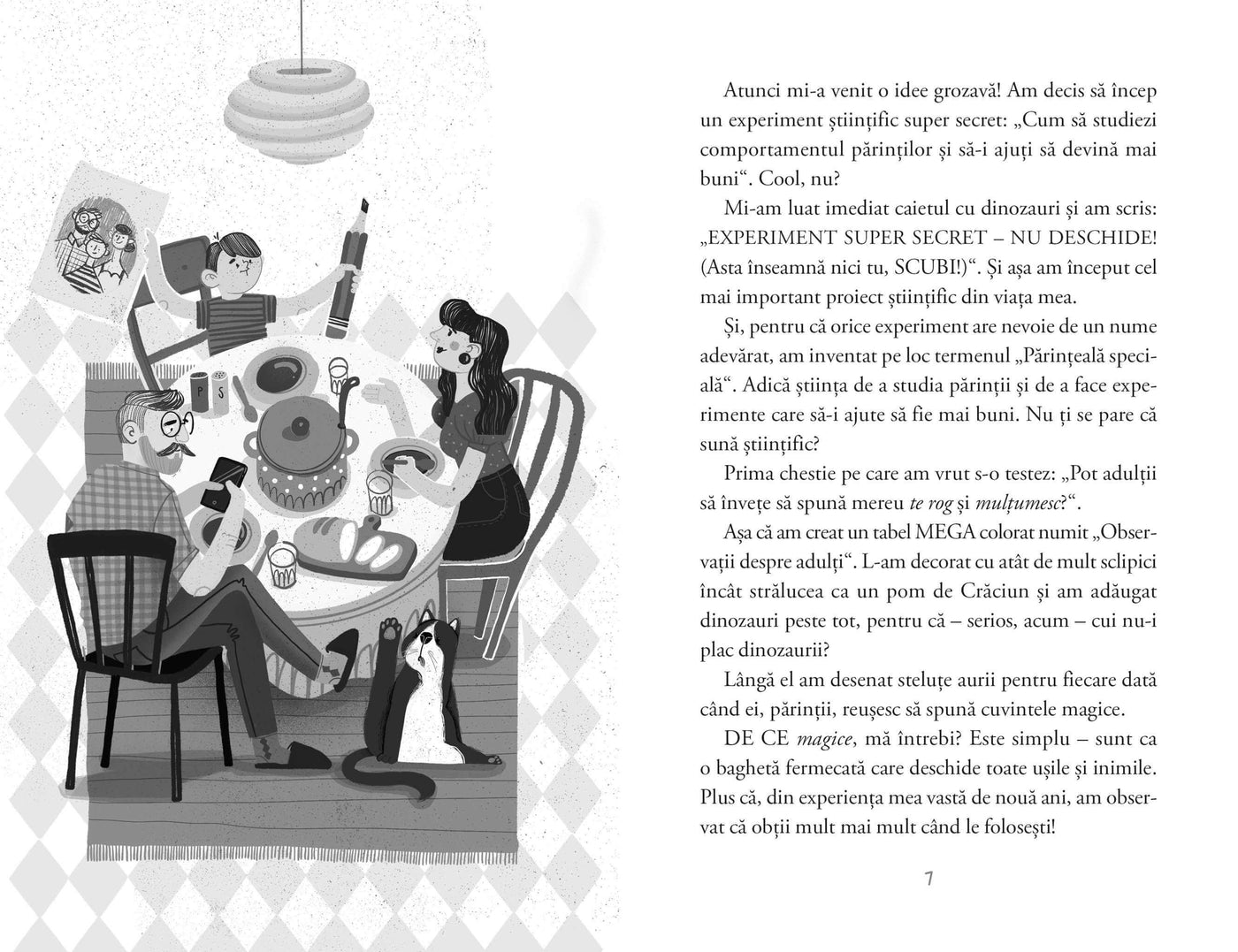 Laboratorul fericirii. Experimente cu mama, tata și un motan zâmbăreț