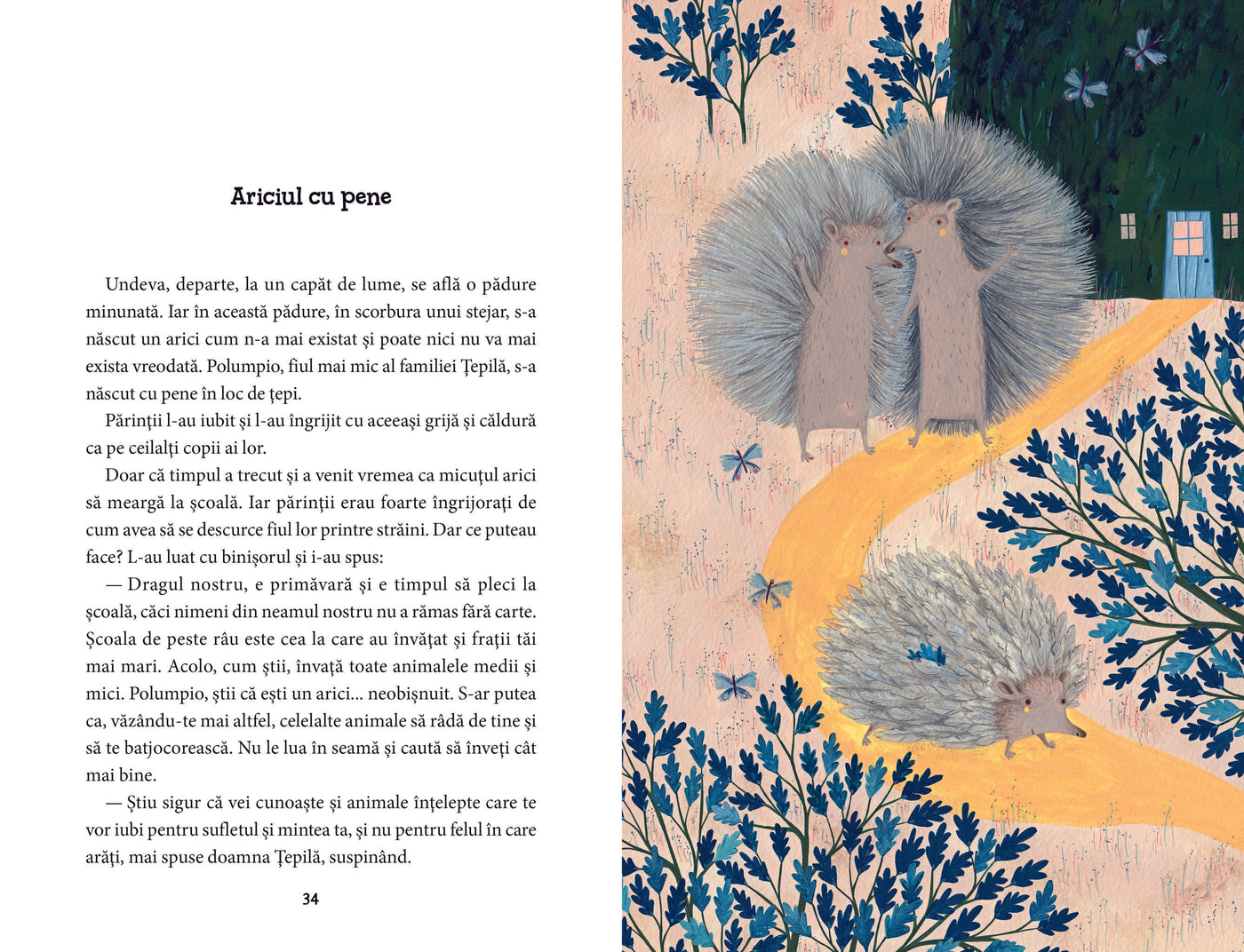 Ariciul cu pene și alte patru povești