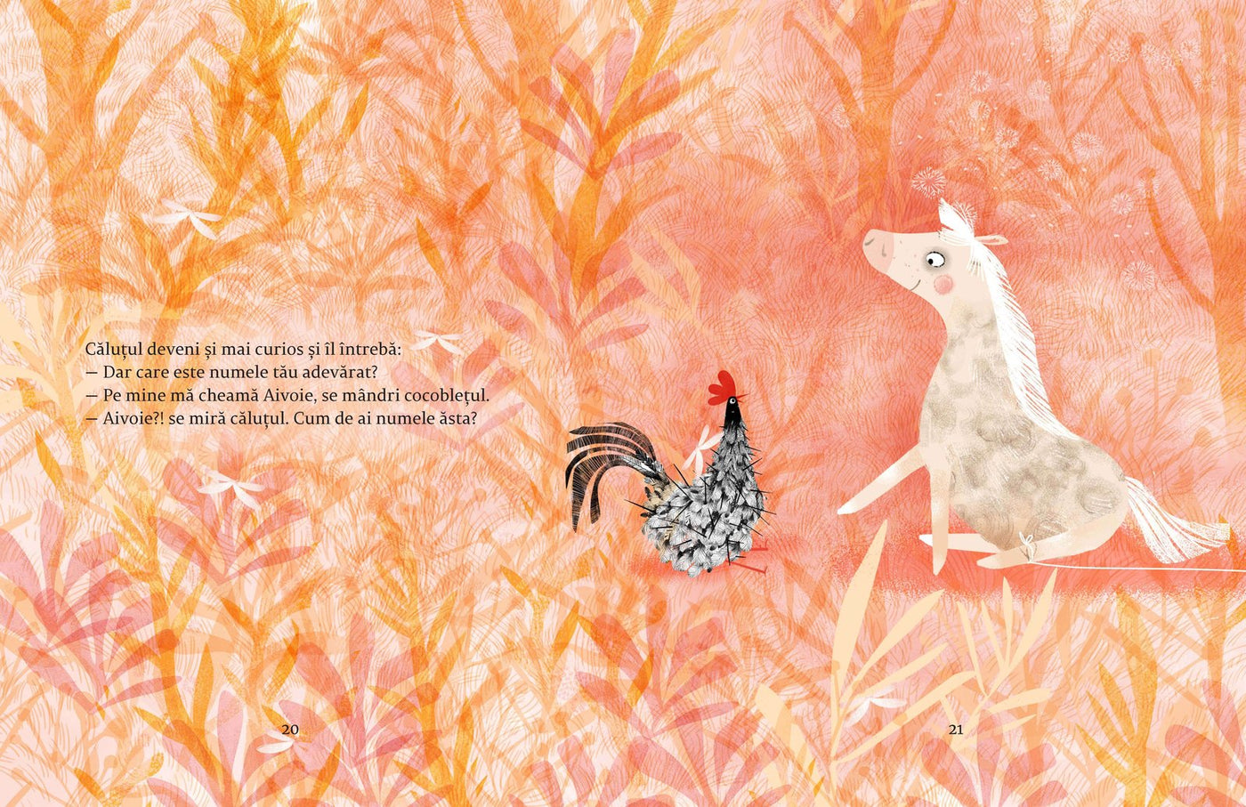 Pagini din interiorul cărții Ai voie, Naivoie! de Olina Ortiz — ilustrații pentru copii