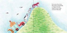 Pagini din interiorul cărții Camionul Rum-Fum-Fum de Olina Ortiz — ilustrații pentru copii