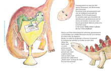Pagini din interiorul cărții Cum a salvat Booky Gramatozaurul cărțile pentru copii de Olina Ortiz — ilustrații pentru copii