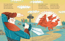 Pagini din interiorul cărții Făt-Mintos și balaurul cu șapte capete de Olina Ortiz — ilustrații pentru copii