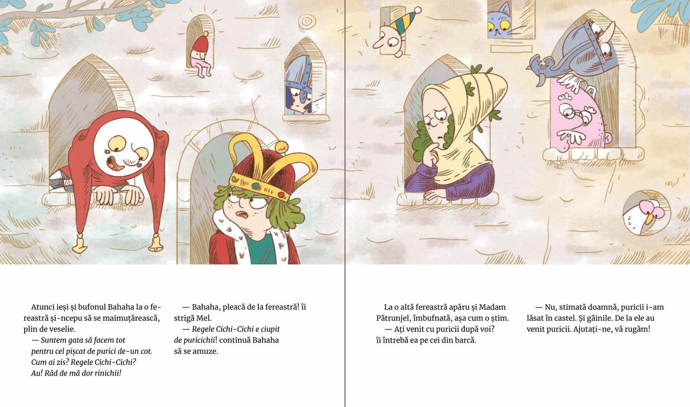 Pagini din interiorul cărții Mel Suflețel și emoțiile din castel - Compasiunea (vol. 3) de Olina Ortiz — ilustrații pentru...