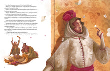 Pagini din interiorul cărții Prințul cu inimă de aur de Olina Ortiz — ilustrații pentru copii
