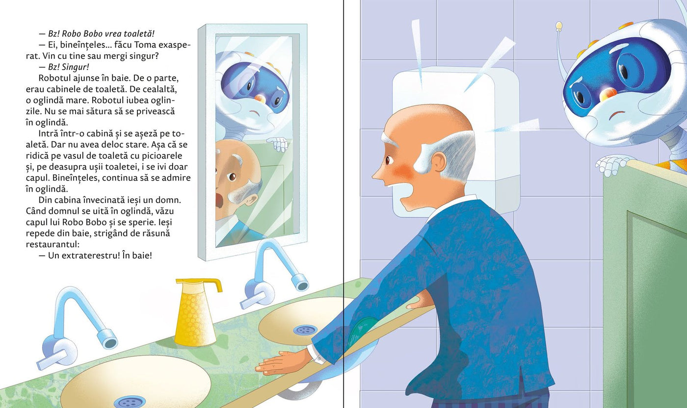 Robo Bobo în baie ilustrație din volumul 8
