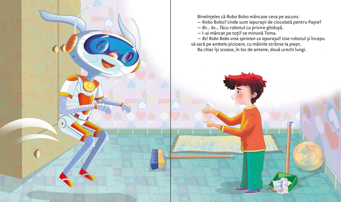 Robo Bobo a mâncat toți iepurași de ciocolată ilustrație din volumul 9