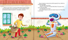 Toma și Robo Bobo recoltează sfeclă în grădină – ilustrație interior carte copii, seria Robo Bobo, Olina Ortiz