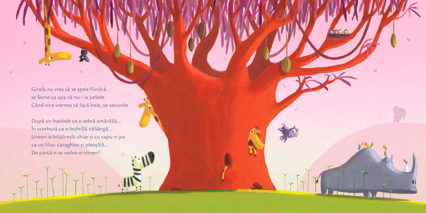 Girafa care nu voia să se spele